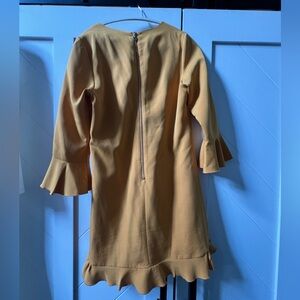 Betsy Johnson Size 8 Mustard Yellow Long Sleeve Dress